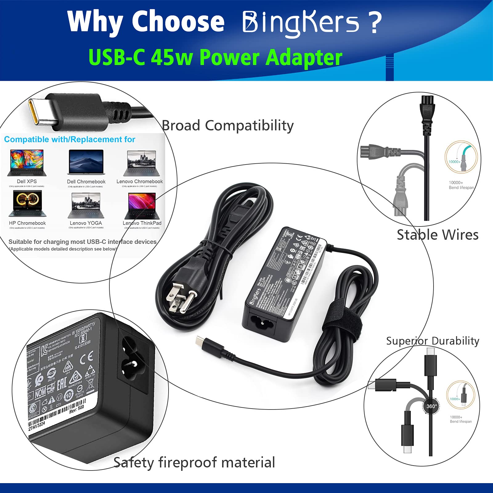 Amazon.com: 45W Type-C USB-C Charger AC Replacement Power Adapter